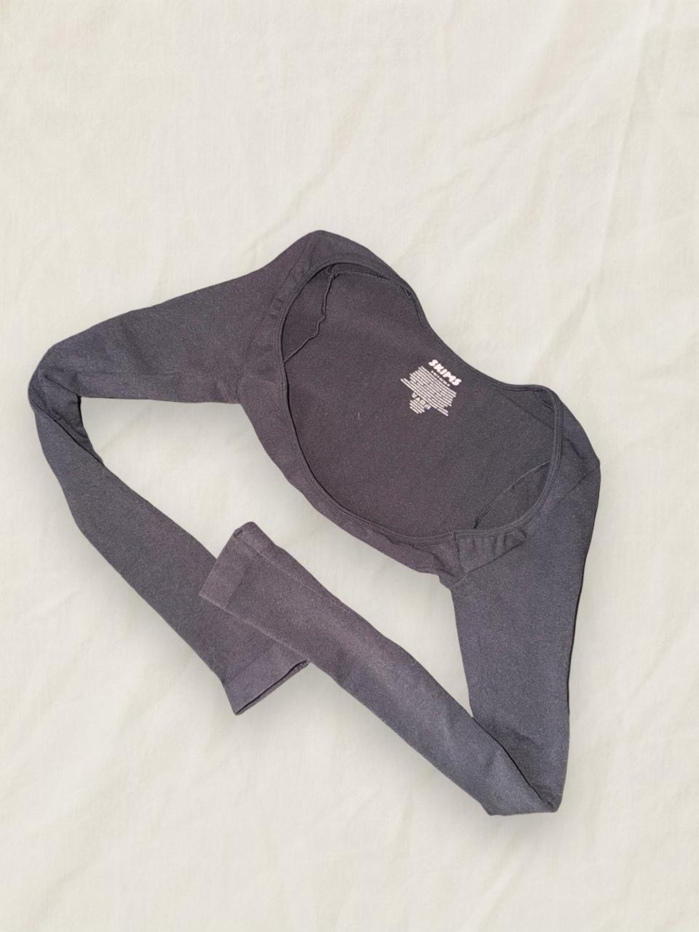 SKIMS Black Open Front Long Sleeve